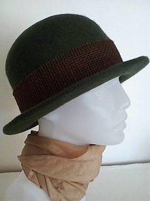 Čiapky, čelenky, klobúky - Klobúk plstený - zelený - 14080004_