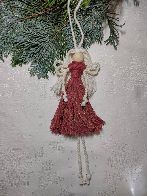 Dekorácie - Anjel stredný (GOLDEN WILD ROSE) - 14079322_