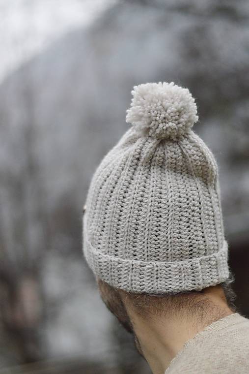 Pánske doplnky - Pánska vlna + alpaka s bambulou: kriedová biela - 14085738_