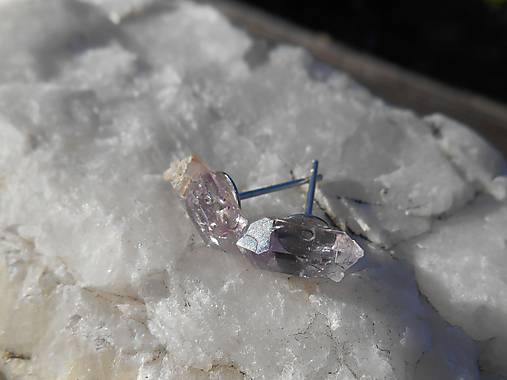 Náušnice - slovak ametyst crystal-naušnice - 14082567_