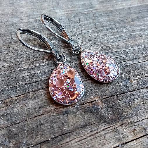 Náušnice - Visiace náušnice slzy (CHO) trblietky 3. - 14083066_