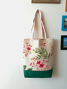 Nákupné tašky - Textilná taška na nákup - kvietky - 14085234_