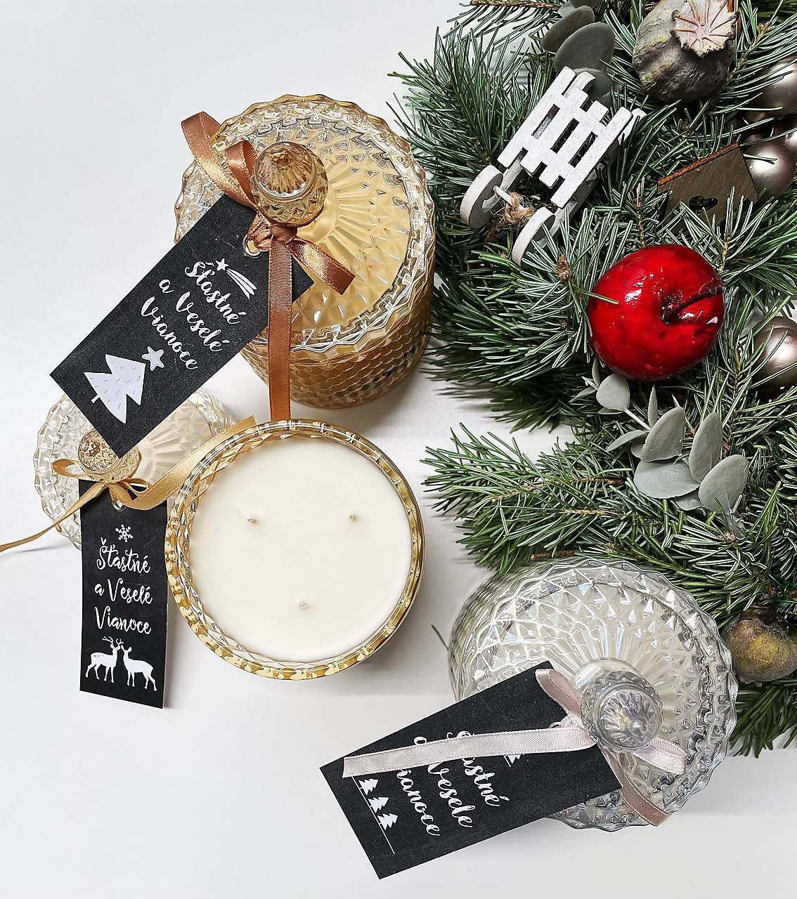 Sviečka Crystal na vianočný stôl
