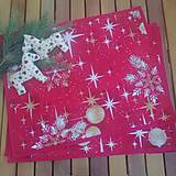 Úžitkový textil - Prestieranie vianočné gule a  hviezdy na červenej - 14083058_