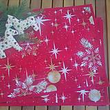 Úžitkový textil - Prestieranie vianočné gule a  hviezdy na červenej - 14083060_