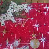 Úžitkový textil - Prestieranie vianočné gule a  hviezdy na červenej - 14083061_