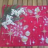Úžitkový textil - Prestieranie vianočné gule a  hviezdy na červenej - 14083062_