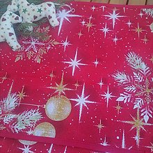 Úžitkový textil - Prestieranie vianočné gule a  hviezdy na červenej - 14083059_