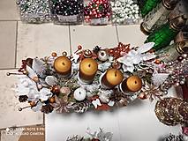 Svietidlá - Adventný svietnik, vianočný aranžmán, medený - 14084832_