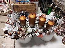Svietidlá - Adventný svietnik, vianočný aranžmán, medený - 14084834_