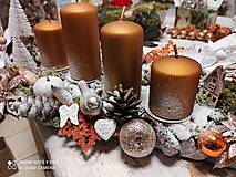 Svietidlá - Adventný svietnik, vianočný aranžmán, medený - 14084836_