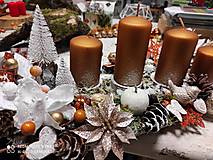 Svietidlá - Adventný svietnik, vianočný aranžmán, medený - 14084839_