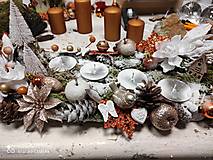 Svietidlá - Adventný svietnik, vianočný aranžmán, medený - 14084840_
