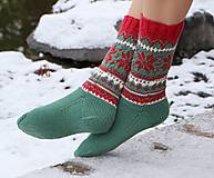 Ponožky, pančuchy, obuv - Luxusné vianočné nórske merino ponožky - vzor Hviezdy I. - 14088406_