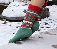 Ponožky, pančuchy, obuv - Luxusné vianočné nórske merino ponožky - vzor Hviezdy I. - 14088407_