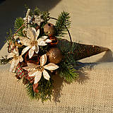 Dekorácie - Vianočná dekorácia v kornútku - 14089356_