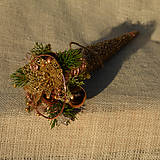Dekorácie - Vianočná dekorácia v kornútku - 14089386_