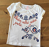 Detské oblečenie - Folkové maľované tričko pre budúcu sestričku - 14088723_