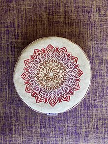 Úžitkový textil - Meditačný Vankúš "Červená mandala" vysoký - 14089719_