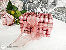 Veľké perlové sviečky - 600 g (Ružová - Višňa-slivka)
