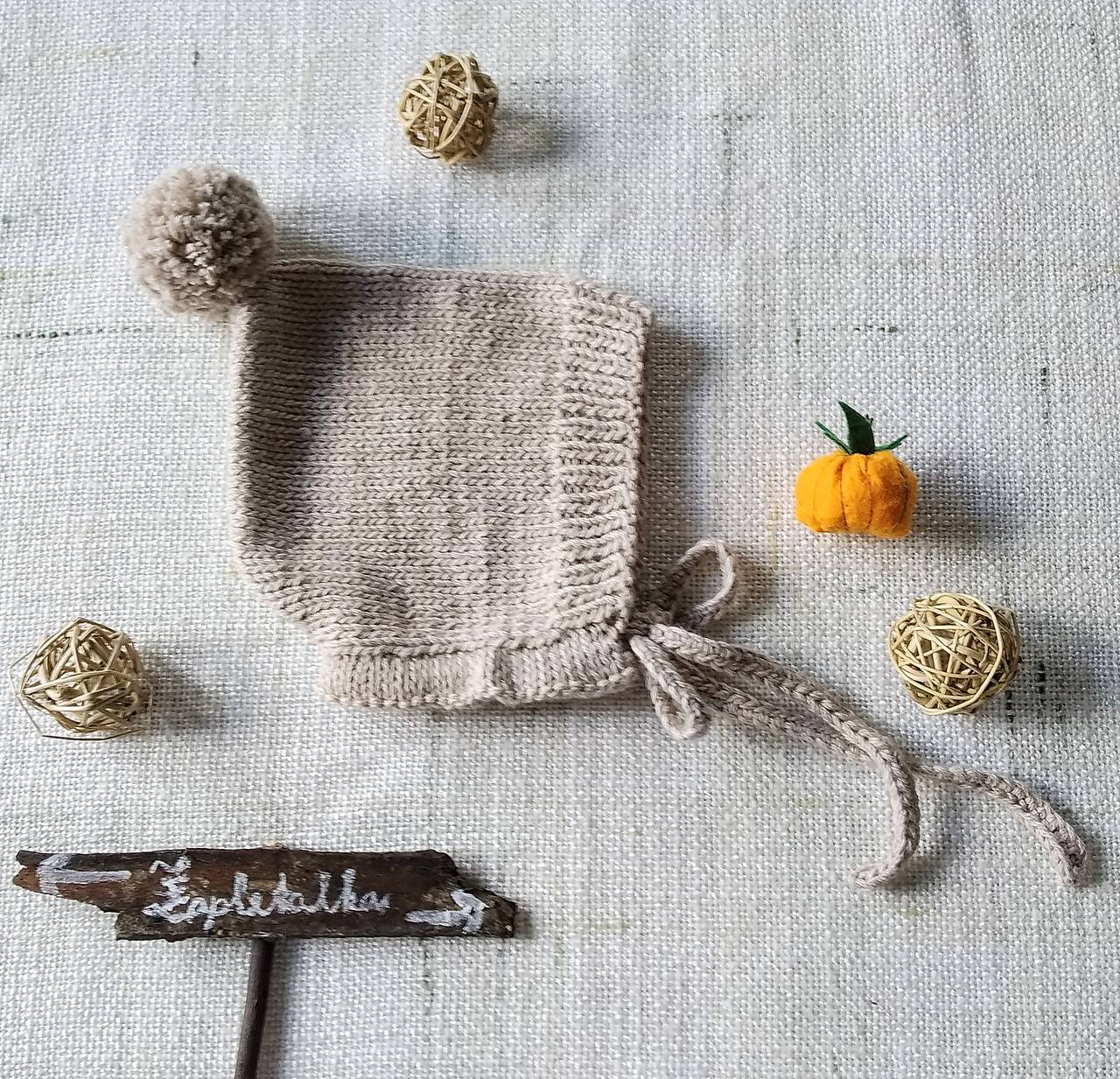 Čepček s brmbolcom, 100% alpaka 