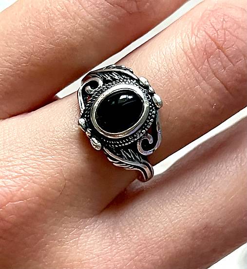 Floral Gemstone Ring (Blue Goldstone Ring / Elegantný vintage prsteň so syntetickým modrým slnečným kameňom)