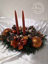 Svietidlá - Vianočný svietnik na štedrovečerný stôl medený - 14094778_