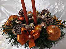 Svietidlá - Vianočný svietnik na štedrovečerný stôl medený - 14094784_