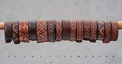 Náramky - Kožený náramok, na obvod zápästia 20,5 cm - 14091684_