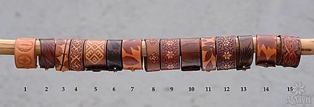 Náramky - Kožený náramok, na obvod zápästia 14,5 cm - 14091860_