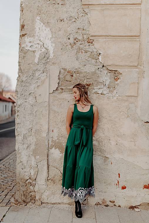 zelené úpletové šaty Solčanská