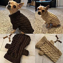 Pre zvieratá - pletený svetrík pre psíka/ KOKA a LATTE/ - 14092948_