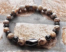 Pánske šperky - Sila kameňov- pre pánov (Jaspis kávový, hematit, chir. oceľ) - 14096436_