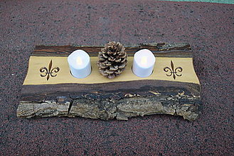 Svietidlá a sviečky - Vianočný svietnik - orech 2 - 14096767_