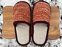 Ponožky, pančuchy, obuv - Huňatučké oranžové papuče - 14099241_