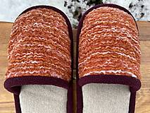 Ponožky, pančuchy, obuv - Huňatučké oranžové papuče - 14099242_