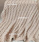 Úžitkový textil - Jemnučká a ľahká deka z priadze alize puffy slonová kosť 3 (Rozmer cca (130 x 180) cm, farba slonová kosť) - 14096252_