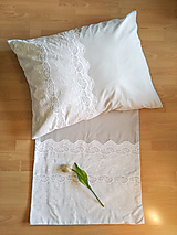 Úžitkový textil - Bavlnené obliečky s madeirou (šedé / béžové) - 14096231_