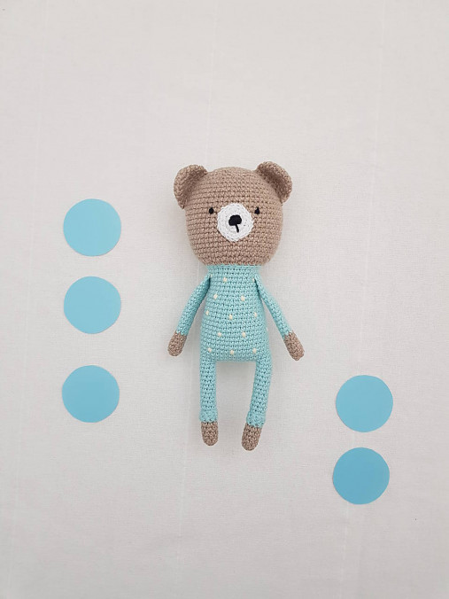 Hračky - Háčkovaný medvedík v  pyžamku Igor - 14095810_