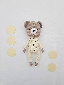 Hračky - Háčkovaný medvedík v pyžamku Alex - 14095844_