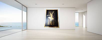 Predám art decor - abstraktný obraz baletka. Čierno - zlatá. 