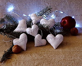 Dekorácie - Vianočné dekorácie - sady z bieleho saténu (bielo-strieborná čipka No57) - 14095098_