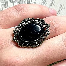 Prstene - Blue Sunstone Bronze Vintage Ring / Prsteň so syntetickým modrým slnečným kameňom - 14102056_