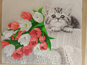 Úžitkový textil - Utierky s myškami (Kocúrik s tulipánmi) - 14102618_