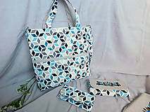 Kabelky - Tyrkysový ručne vyšívaný set - 14100123_