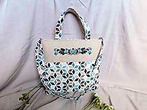 Kabelky - Tyrkysový ručne vyšívaný set - 14100132_