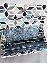 Kabelky - Tyrkysový ručne vyšívaný set - 14100133_