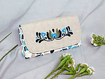 Kabelky - Tyrkysový ručne vyšívaný set - 14100134_