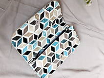 Kabelky - Tyrkysový ručne vyšívaný set - 14100135_