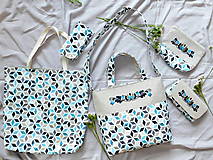 Kabelky - Tyrkysový ručne vyšívaný set - 14100146_